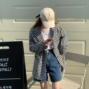 gingham check jacket