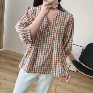 natural gingham shirt