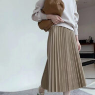 leather pleats skirt
